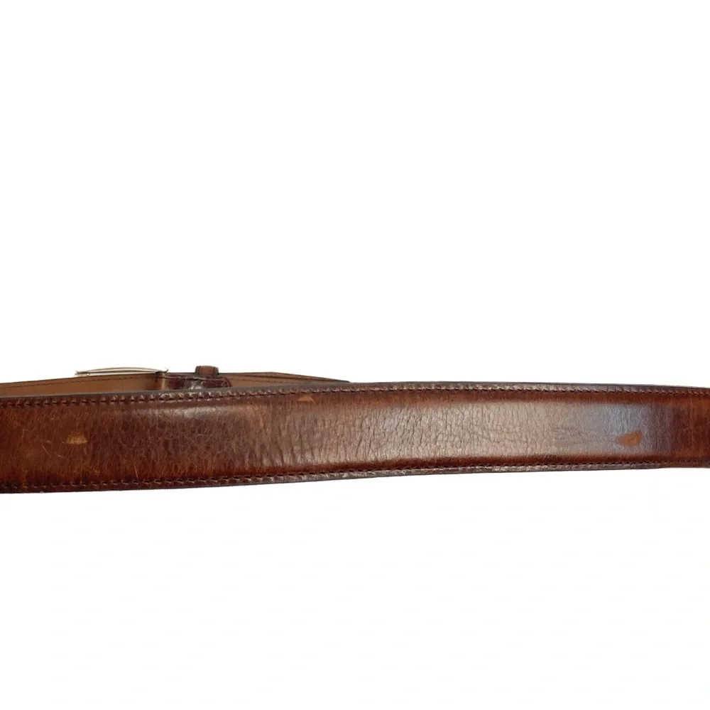 Brighton Mens Leather Belt 40 Brown Handcrafted Italian Calfskin Classic Work